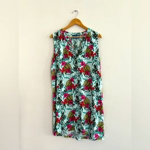 Caribbean Joe Tropical Sleeveless Tank Dress Size XL